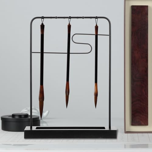 Porte-pinceaux calligraphie noir pour éviter les taches sur bureau