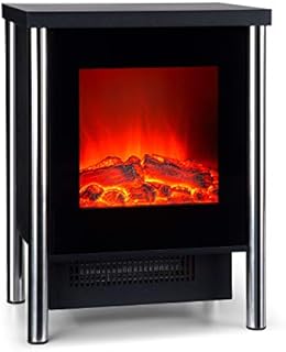 Klarstein Copenhagen - Electric Fireplace , Electric Fireplace , 2 Heating Levels: 950 or 1900 Watt , Flame Illusion Even Without Heating , Glass Front , Thermostat , Overheating Protection , Black