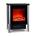 Produktbild Klarstein Copenhagen - Elektrischer Kamin, Elektrokamin, 2 Heizstufen: 950 oder 1900 Watt, Flammenillusion auch ohne Heizen, Glasfront, Thermostat, Überhitzungsschutz, schwarz