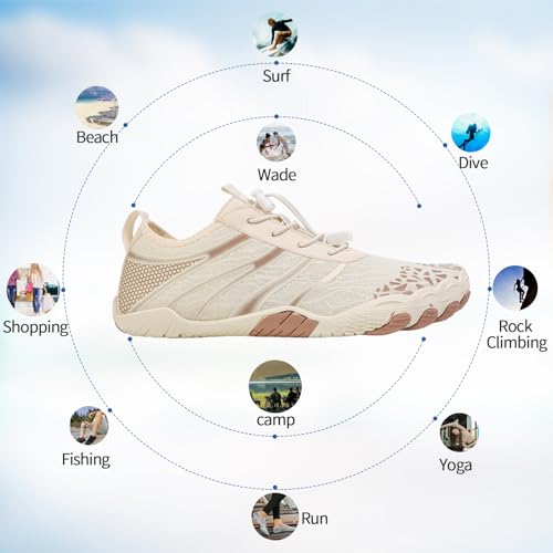 Image of SIOSNETA Hike Barefoot Shoes for Women Men, Breathable Non-Slip Athletic Footwear, Wide Toe Water Shoes for Hiking, Non-Slip Neuropathy Shoes for Women Men, Grounded Comfort wear