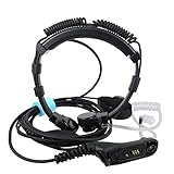 Fester Nussanschluss YEOYS Luftrohr -Halsschwingungs -Mikrofon -Headset kompatibel for Motorola, die for XIR kompatibel ist P8268 P8200 MTP850S DP3600 APX 2000 DGP8550 Walkie -Talkie -Ohrhörer Walkie-Talkie-Headset