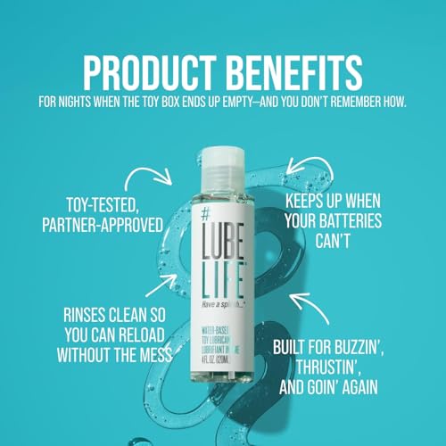 Image of LUBELIFE Water Based Toy Lube, Personal Lubricant, Safe for Toys 4 fl oz | Toy-safe water-based glide, non-staining, condom compatible, handy travel size, for men women and couples, easy water cleanup