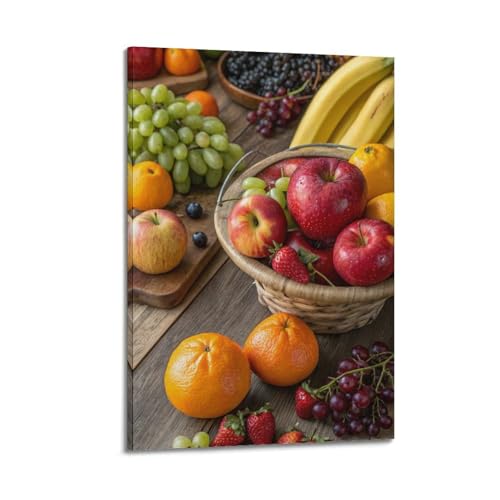 Décoration murale moderne fruits et corbeille suspendre 50 x 75 cm