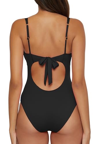 BECCA Women's Standard Color Code V-Wire One Piece Swimsuit, Adjustable, Bathing Suits3