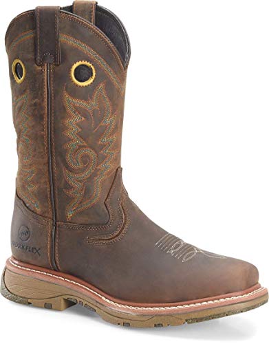 Double-H Boots - Mens - 13†Workflex MAX Wide Square Comp Toe Work Light Brown