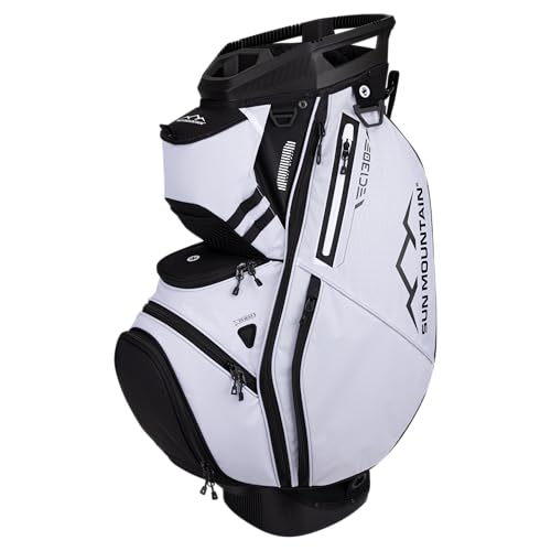 Sun Mountain Men'S C130 Lightweight Cart Golf Bag, 14-Way Top, 2025 Model, Black White
