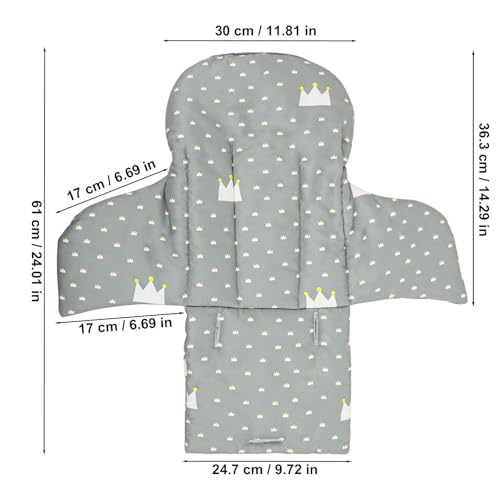 Image of for IKEA High Chair Cushion, High Chair Pad for IKEA Antilop Highchair, Cotton Non-Slip, Soft, Baby Sitting More Comfortable (Gray Crown)