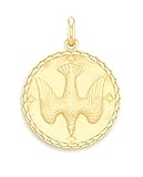 www.diamants-perles.com ESPIRITU SANTO– Medalla religiosa – oro amarillo 9 kilates – Diámetro: 17 mm – www.diamants-perles.com