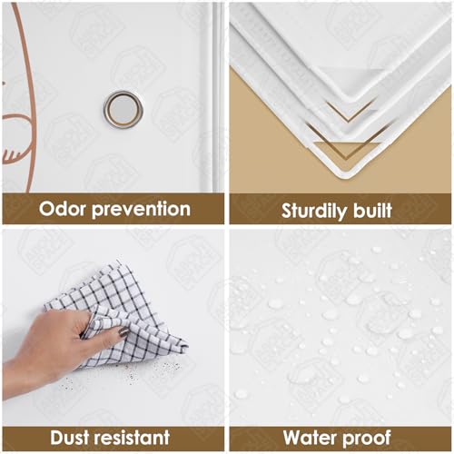 Image of ABOUT SPACE Professional Collapsible Wardrobe - DIY 6 Cube Plastic Almirah for Clothes with Side Hanger, Door Magnet & Hamer- Durable, Foldable Wardrobe for Storage |Non-slip Storage Organizer - White