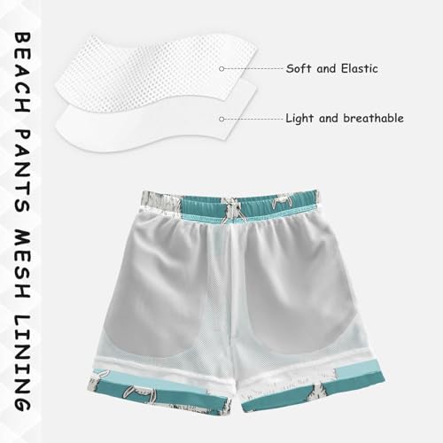 Boys Beach Board Shorts Llama Camel Animal Swim Trunk Teen Swimwear4