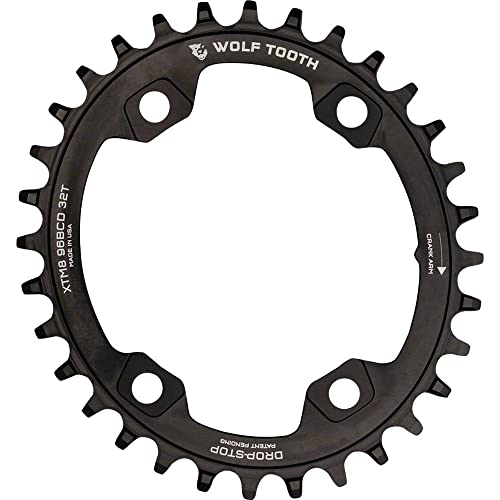 Wolf Tooth Elliptical Mountain Bike 96 BCD Oval Chainring for XTRM9000 Cranks (32 Tooth, PowerTrac, MTB)