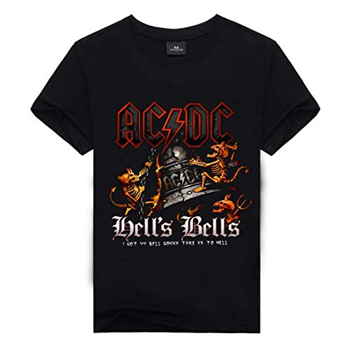 INSTO Es Verano Los Hombres de Manga Corta con Cuello Redondo de la Camiseta Floja Joker de Gran Tamaño Que Basa la Camisa Acdc Camiseta Impresa sencillo Wi