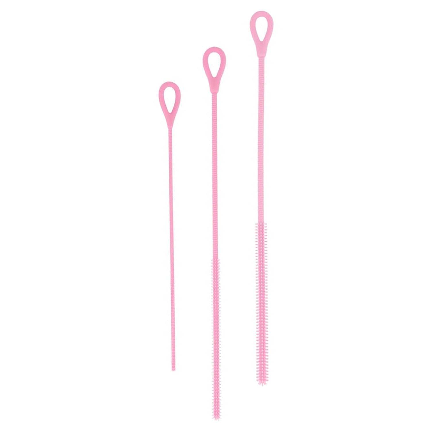 Silicone Straw Cleaner Brush, 3 Pcs Straw Cleaner Brush Silicone Bottle Brush Straw Brush Cleaner Straw Cleaning Brush Reusable Straw Brush for Straws, 3mm/6mm/9mm