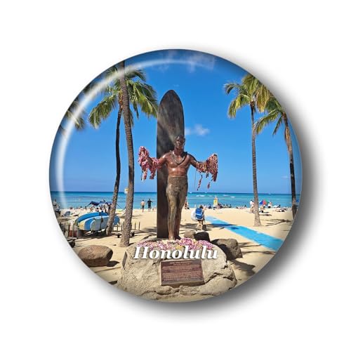 Hawaii Oahu Honolulu Waikiki Beach Fridge Magnet Sticker 3D Crystal Glass Refrigerator Magnets...