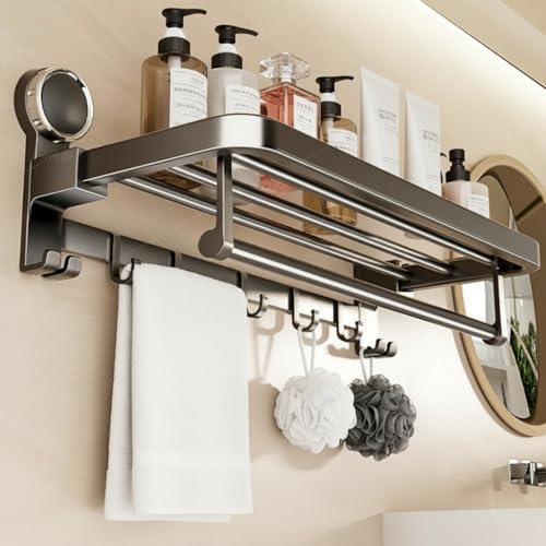 バスルームタオルハンガー吸盤 アルミニウム合金 タオル掛け折りたたみ式 バ布巾ハンガー 粘着 タオルハンガー 吸盤 キッチン バスルームタオルかけ 洗面所タオル掛け 強力粘着 バスルーム用 壁掛け式 省スペースフック 取り付け不要 収納 バスルーム 強力吸着 耐荷重 タオルラック 落下防止 おしゃれ