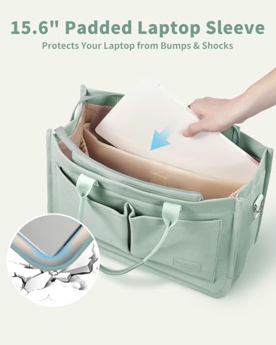 Wandering Nature Canvas Tote Bag for Women, Laptop Work Bag with 2 Cup Holder, Purse Crossbody Handbag for Nurse, Teacher4