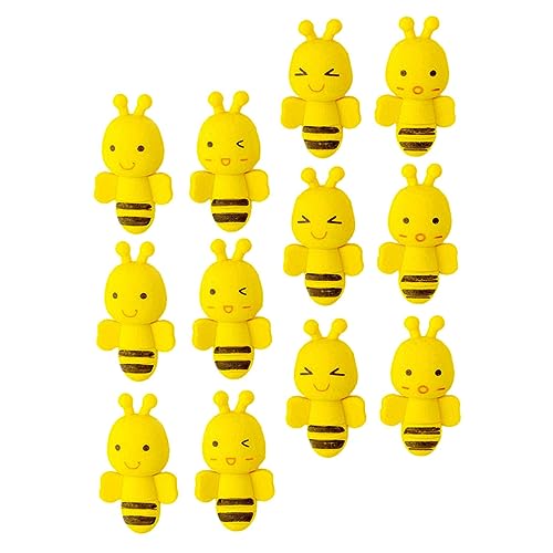 LEDMOMO 36個 可愛い小蜜蜂形状 消しゴム 子供用 お絵かき用消しゴム かわいい文房具 幼稚園 学校 に