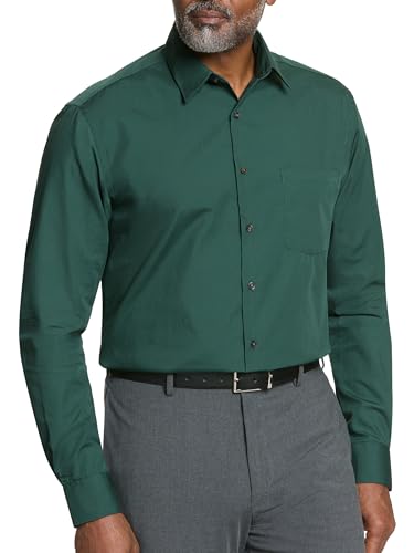 Image of Van Heusen Men's Poplin Regular Fit Solid Point Collar Dress Shirt