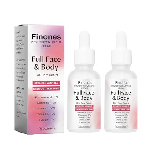 Finones Skin Vitamin Serum Finones Full Face and Body Serum 5 in 1 Anti Wrinkle Firming Suero Anti-Aging Essence Lifting Firming Essence Hydrate Moisturize Reduce Fine Lines