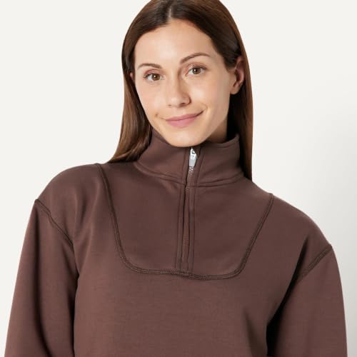 Amazon Essentials Women's Active Half Zip Pullover Sweatshirt, Rich Hazel, Large by Amazon Essentials - Used condition - Image 3