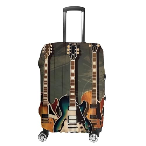 Guitars Art Luggage Cover, Washable Elastic Suitcase Cover Protector Fit 18-32 Inch Luggage