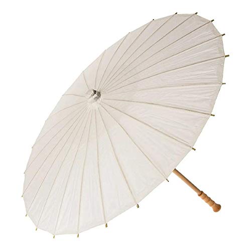 Quasimoon PaperLanternStore.com 28" Beige/Ivory Paper Parasol Umbrella
