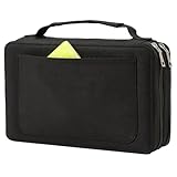 Lbxgap Marker Pen Organizer Case 60 Slots Large Capacity with Handy Wrap Portable Multilayer Holder for Watercolor Pencils & Gel Pen Markers(Blcak)