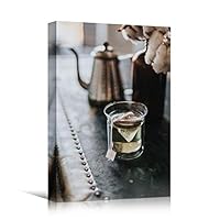 Canvas Wall Art Tea Preparation Coffee Drinks Kitchen Multicolor Photography Rustic Urban - 12x18 inches