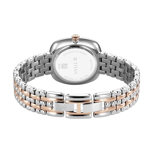 Image of Titan Aura Phase Quartz Analog Mother of Pearl Dial Two Toned Stainless Steel Strap Watch for Women-95241KM01