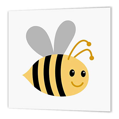 3dRose Cute Cartoon Bumble Bee-Iron on Heat Transfer, 6 by 6