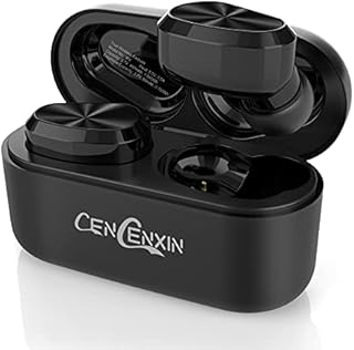 CENCENXIN Bluetooth wireless Headphones W9 true wireless Stero in-ear Earphones with Mic for home/office, portable IPX7 waterproof bluetooth Earbuds Headsets with USB-C Charging case (Black)