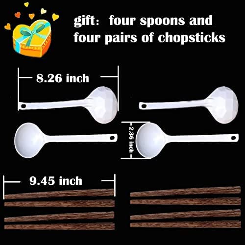 Jdztc Ramen Bowl Set Of 4 With Chopsticks Japanese Ceramic Ramen Bowl Asian Soup Bowls And Spoons Set Kit 12Pcs #TOP2