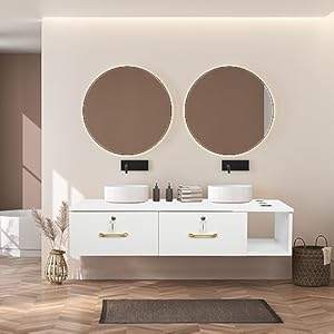 White Wall Mount Station with Drawers Styling Cabinet Open Storage Beauty Salon Spa Equipment Barbershop Bathroom Dresser Barber Studio Corner Salon Station Organizer Makeup Vanity for Home Salon