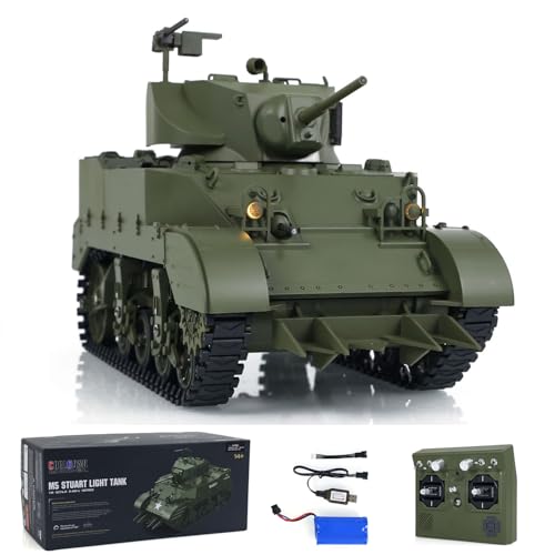 wheelfun 1/16スケール RTR タンク US スチュアート M5A1 イギリス VI 軽戦車 ハイスピードサウンドライト ホビーモデル アメリカ在庫あり