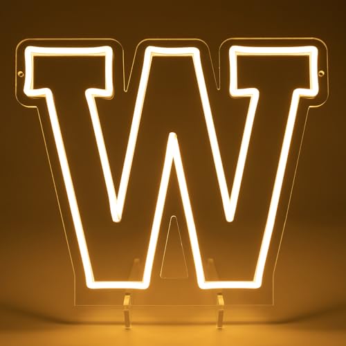 Image of Light Up Letters W, Led Marquee Letter Lights Neon Sign, 13 inch Height Decorative Lighted Alphabet Number, Battery /USB Powered Led Letters Lights for Wedding, Birthday, Party, Christmas or Home Decor