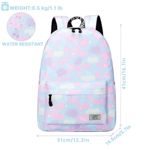 Lohol Rainbow Backpack with Lunch Box for Kids Girls Teens, Lightweight Water Resistant BookBag Set for School Travel (Pink) by Lohol - Image 7