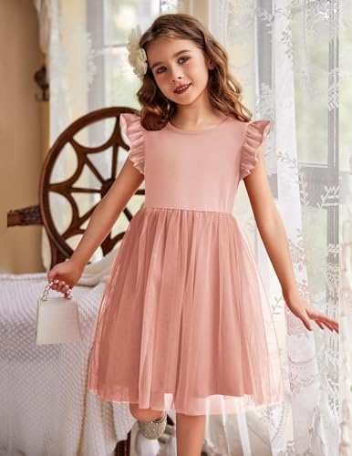 Image of Arshiner Toddler Tutu Dress Little Girls Fluffy Summer Dresses Casual Party Tulle Sundress for Kids 2-6Y