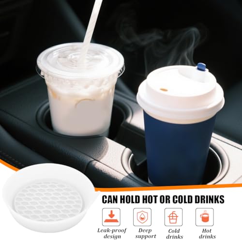 Portavasos para carro juego 4 piezas silicona blanco miniatura 6