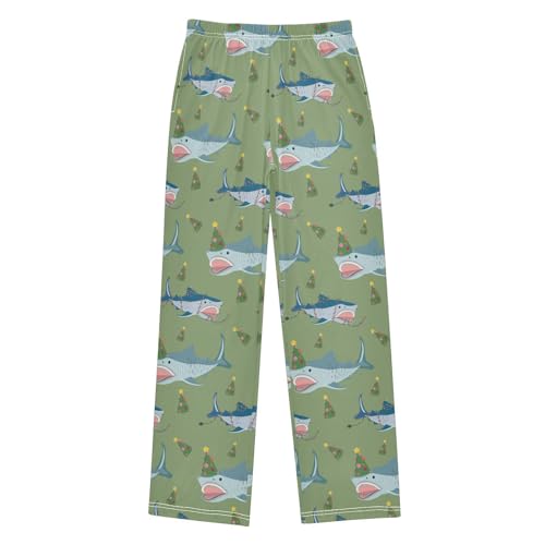 Happy Birthday Shark Boys Long Pants Soft Trousers Elastic Waist Kids Lounge Bottoms with Pockets S-XL