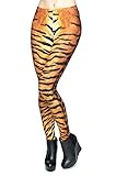 Alive Womens Digital Print High Waist Stretchy Ankle Sexy Leggings Tights (Tiger Print), One Size