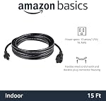 Amazon Basics 15-Foot Extension Cord - 13 Amps, 125V - 2-Pack, Black