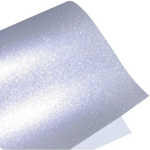 Syntego 10 Sheets Silver Self Adhesive Glitter Vinyl Permanent Overlay Sheets 12"" x 12"" Laminate Stickers, SAG02-SIL