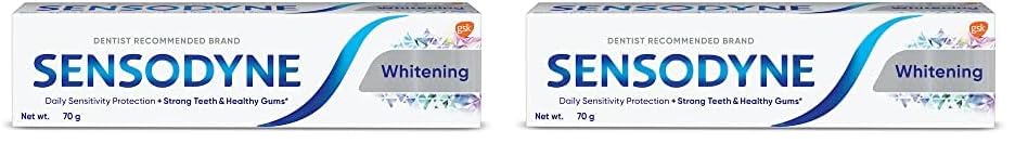 Sensodyne Toothpaste Whitening, Sensitive tooth paste to restore natural whiteness, 70 gm (Pack of 2)