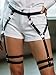 Maeaccx Leather Garter Waist Belt, Black Punk Goth Rave Harness, Adjustable Festival Fashion Accessories