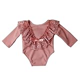 Accessoires de séance photo pour bébé : notre barboteuse à manches longues pour bébé est dotée d'un élégant décolleté en dentelle, respirant, confortable à porter pour les bébés et convient aux nouveau-nés ou plus