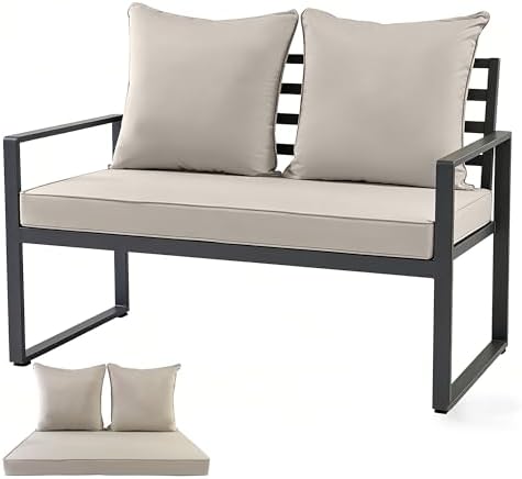 Outdoor Loveseat Cushion Set for Patio Couch/Sofa, 46 x 26 Inch W...