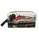 Dublin Irlanda Ha Penny Bridge River - Bolsa organizadora de viaje con estampado de río, estuche de almacenamiento de alta densidad con espuma protectora para electrónica
