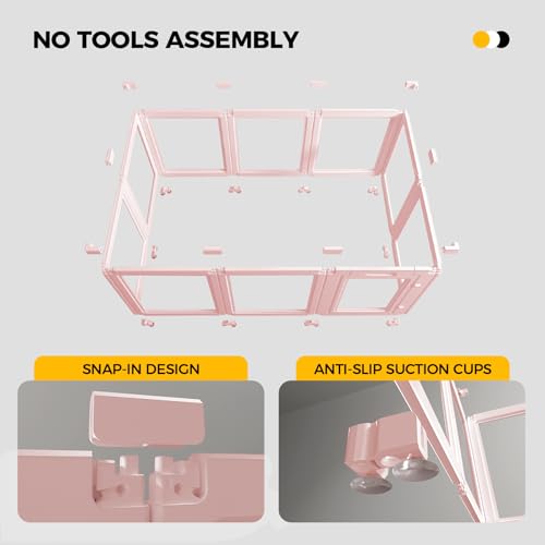 Image of EVERFRONT Clear Acrylic Dog Playpen - Clear Dog Play Pen - Easy Assemble Acrylic Dog Playpen - Puppy Playpen, Cat Playpen, Small Animal Playpen, Dog Play Pen Indoors