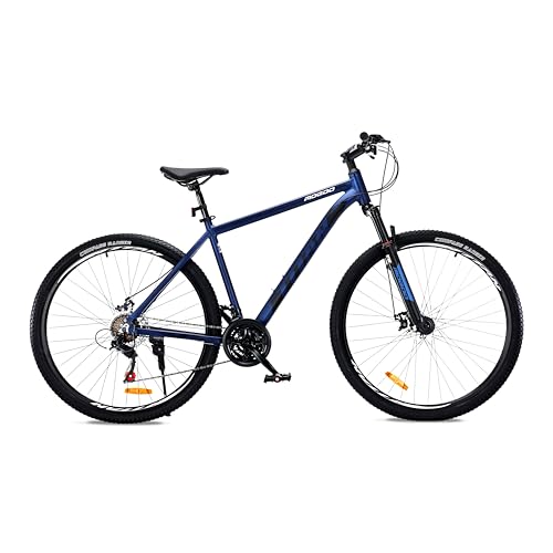 Mogoo Titan Aluminum Alloy Mountain Bike 24/26/27.5/29 Inch 21-Speed Bicycle Adult Mechanical Disc Brakes Adjustable Seat 21-Gear Suspension MTB Cycle for Men and Women (27.5 inch Midnight)