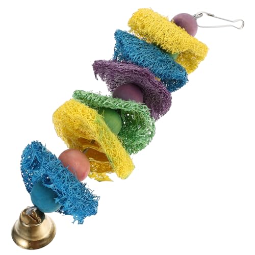 POPETPOP Colored Wooden Bird Swing Wear Resistant Chewing Plaything for Parrots Enhances Exercise and Entertainment Engaging Design for Pet Birds for Parakeets and Conures